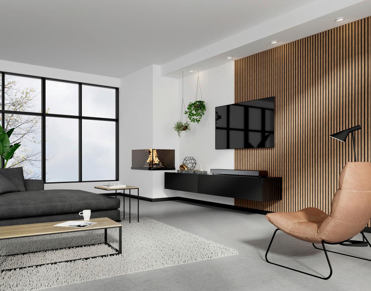 Akusztikus Panel Decowall 260/30cm - tölgyfa színű, Modern, műanyag/faalapú anyag (30/260/1,7cm)