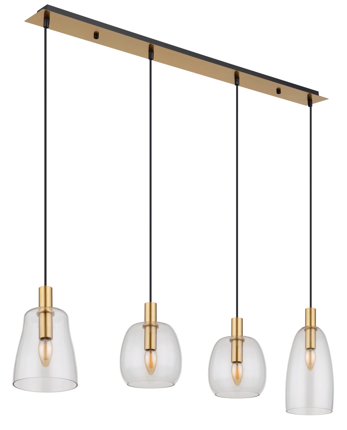 Hängeleuchte 15789-4hm - Messingfarben, KONVENTIONELL, Glas/Metall (107/16/120cm) - Globo