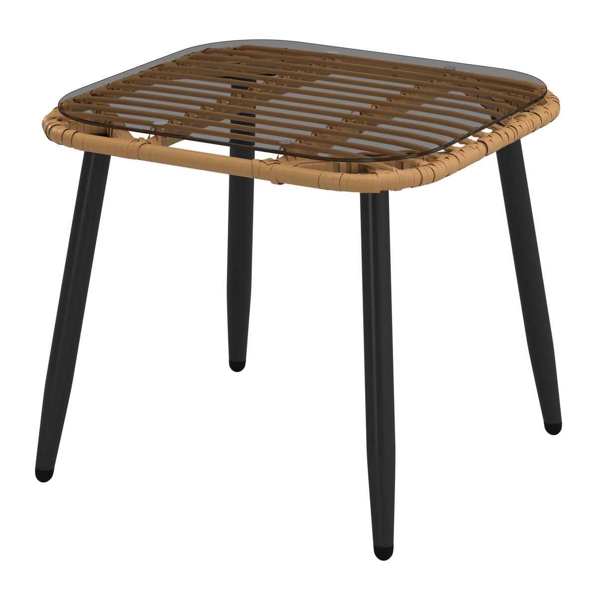Lounge Garnitúra Poros - natúr/szürke, Modern, műanyag/Üveg (122/65cm) - Beldano