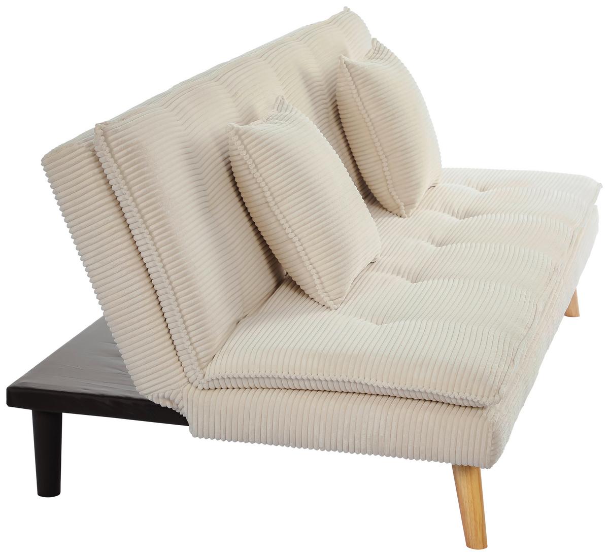 Schlafsofa Passau Weiß B: 181 cm - Schwarz/Weiß, Basics, Holz/Textil (181/77/92cm) - P & B