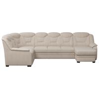Wohnlandschaft Marcus Beige inkl. Bettkasten - Beige/Schwarz, Basics, Textil (211/330/162cm) - MID.YOU