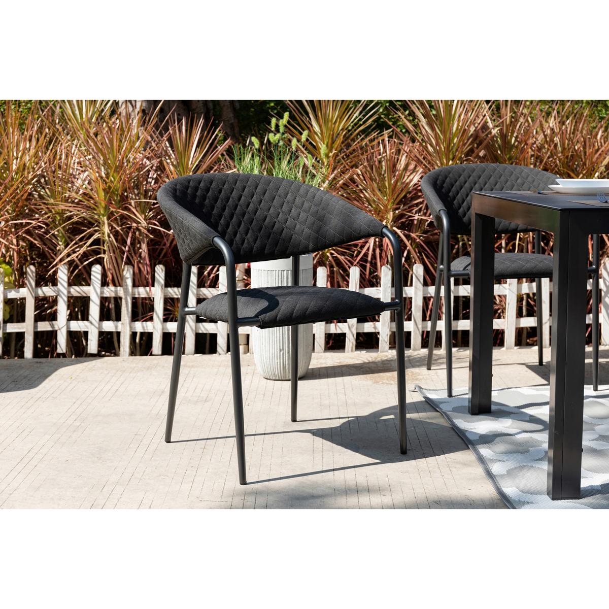 Stapelsessel Puro - Anthrazit, MODERN, Textil/Metall (58/83/66cm) - Gardenson