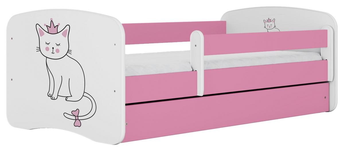 Kinder-/Juniorbett Babydreams inkl. Matratze 80x160 - Pink/Birkefarben, MODERN, Holz/Holzwerkstoff (80/160cm) - MID.YOU
