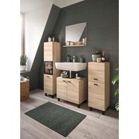 Badezimmer Boston Sonoma Eiche Dekor - Schwarz/Sonoma Eiche, MODERN, Glas/Holzwerkstoff (117cm) - MID.YOU