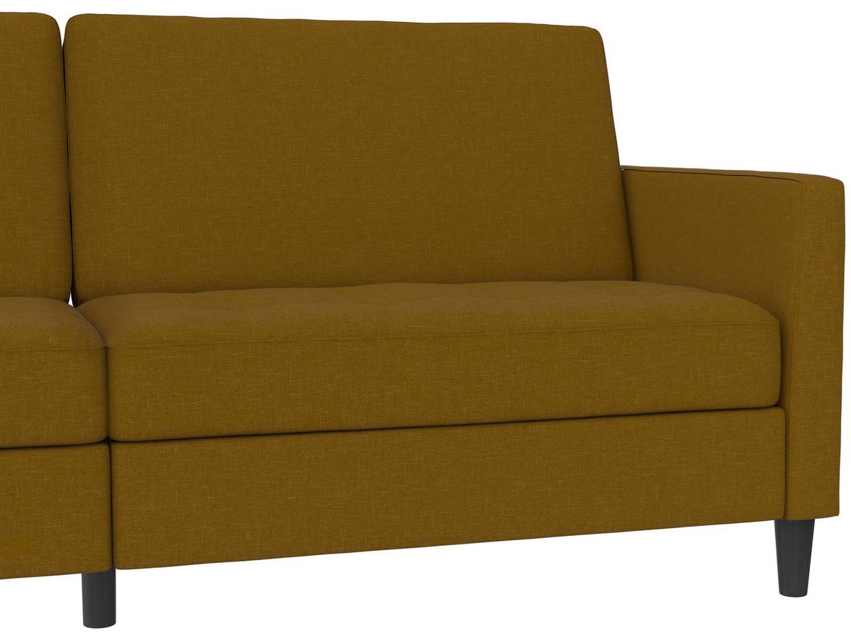 Schlafsofa Palermo Currygelb, mit Schlaffunktion - Currygelb/Schwarz, Basics, Textil (207/86/86cm) - Livetastic