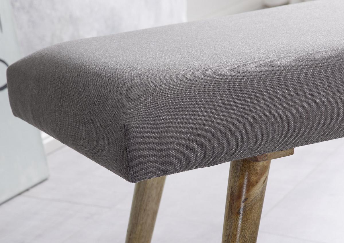 Lavice SALIM hnědá - šedá/přírodní barvy, Natur, dřevo/textil (117/51/38cm) - MID.YOU