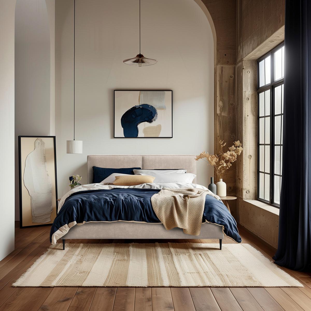 Polsterbett Hatton - Beige/Schwarz, MODERN, Holz/Holzwerkstoff (140/200cm) - MID.YOU