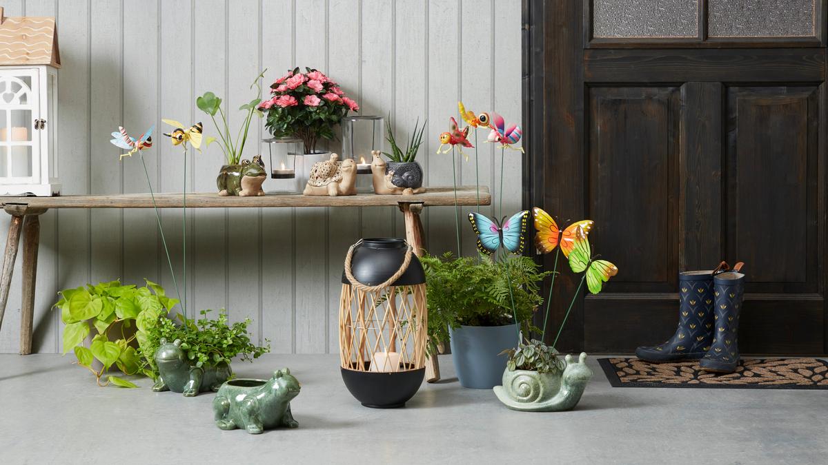 Pflanztier 3-Fach-Sortiert - Dunkelgrün, Design, Keramik (16,5/23,5/14cm)