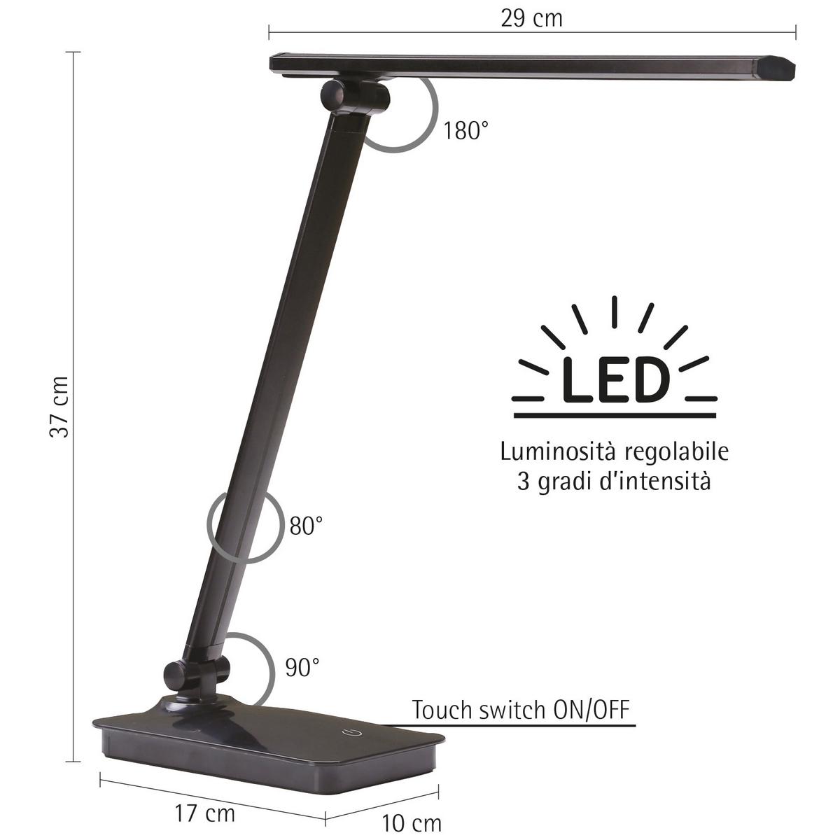 Schreibtischleuchte Deski Schwarz L: 29 Cm - Design (29/17/27cm)