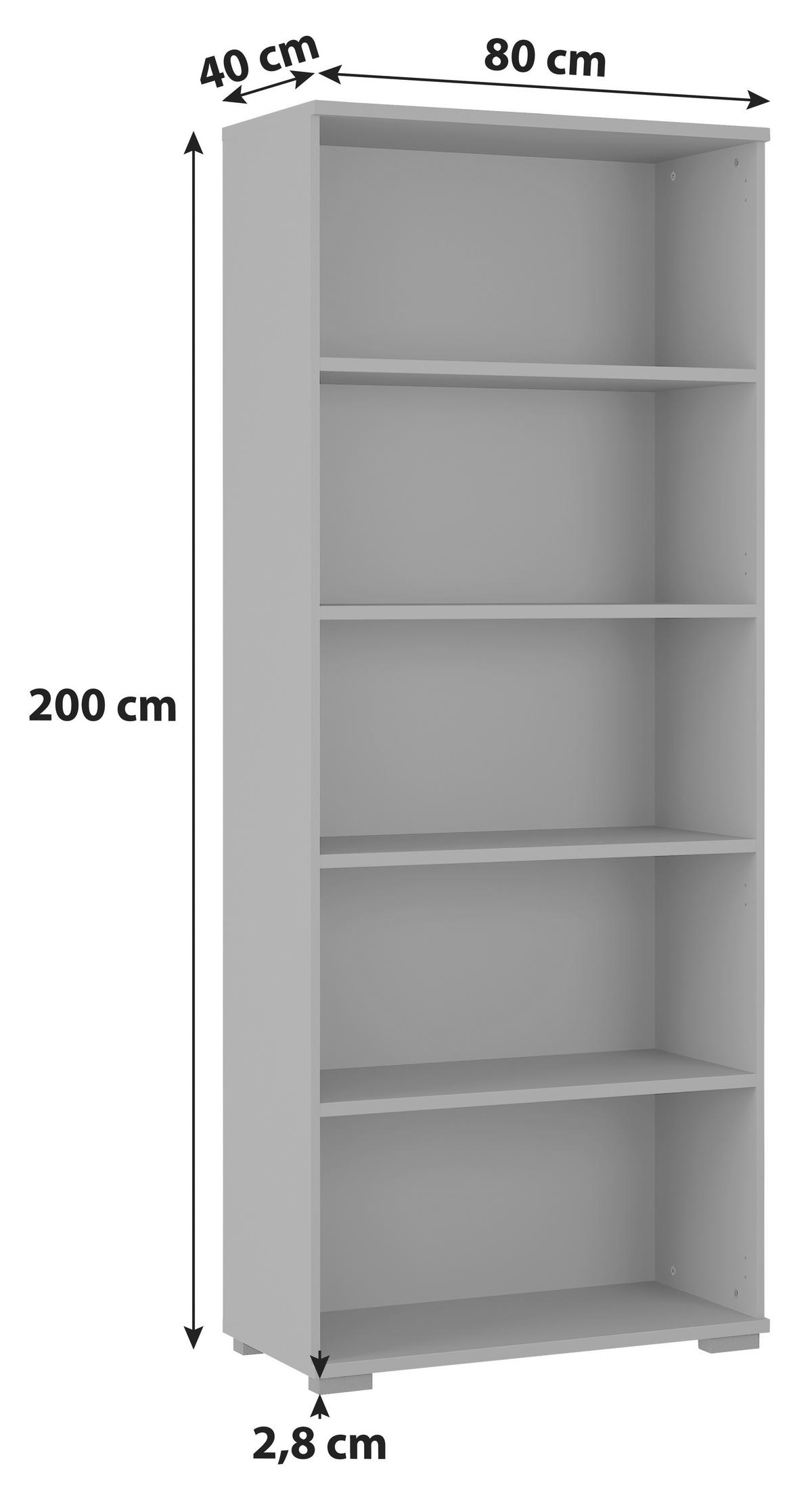 Aktenregal GW-Profi Graphitfarben B: 80 cm - Schwarz/Graphitfarben, KONVENTIONELL, Holzwerkstoff (80/200/40cm) - Germania