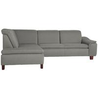 Ecksofa Aaron Hellgrau Flachgewebe - Nussbaumfarben/Hellgrau, Design, Textil (187/247cm) - Max Winzer
