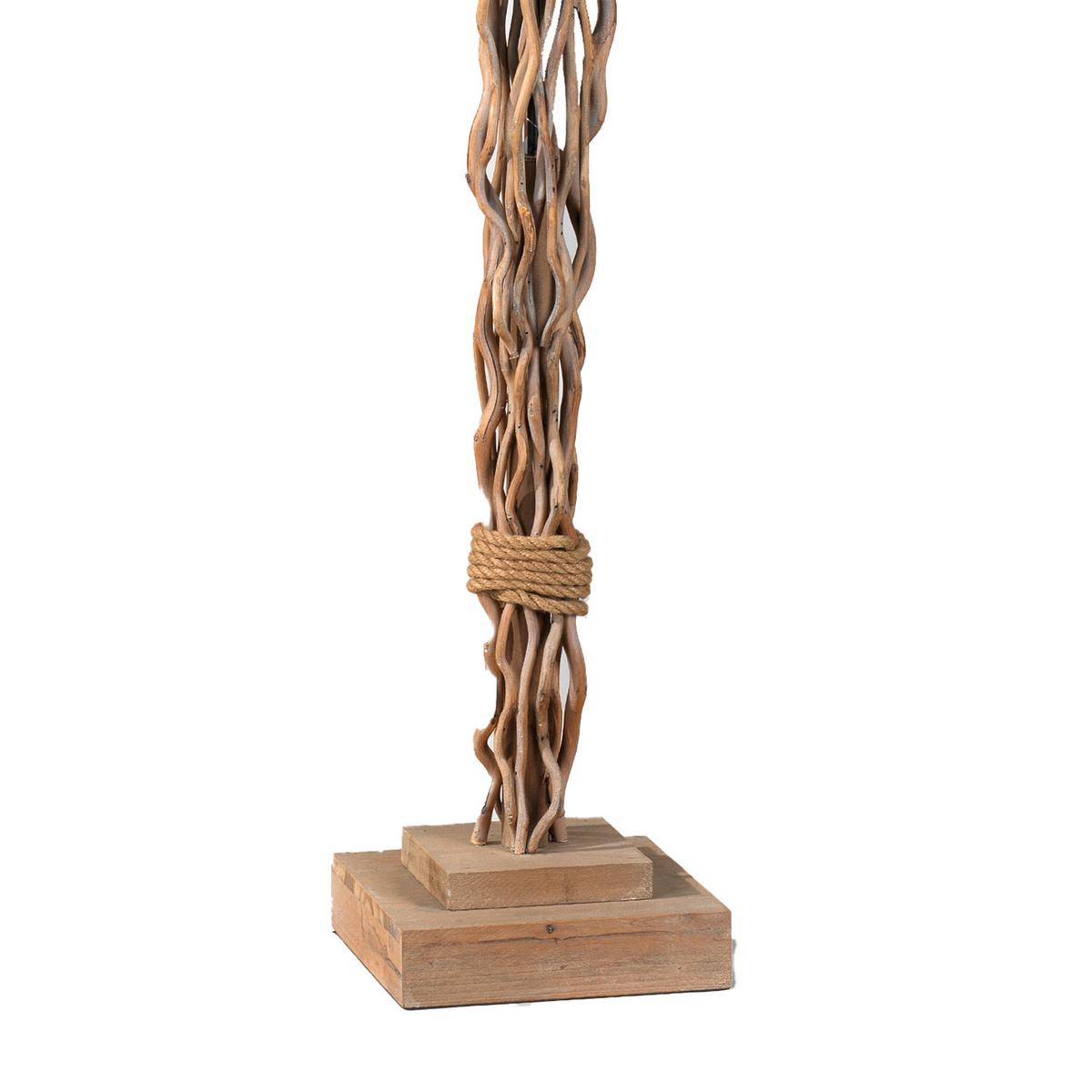Stehleuchte 4850/Pt - Hellbraun, Natur, Holz/Textil (35/175cm)