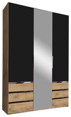 Dreitüriger Schrank in Graphit Dekor und Eiche Dekor Dreitüriger Schrank in Graphit Dekor und Eiche Dekor