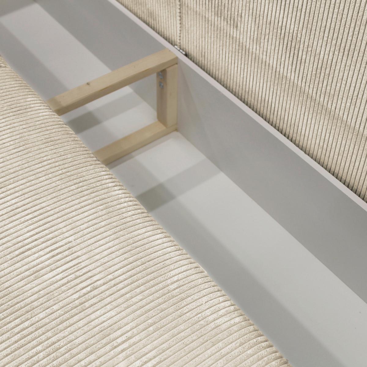 Schlafsofa Loft Beige B: 255cm - Beige/Schwarz, Design, Textil (255/90/97cm) - MID.YOU