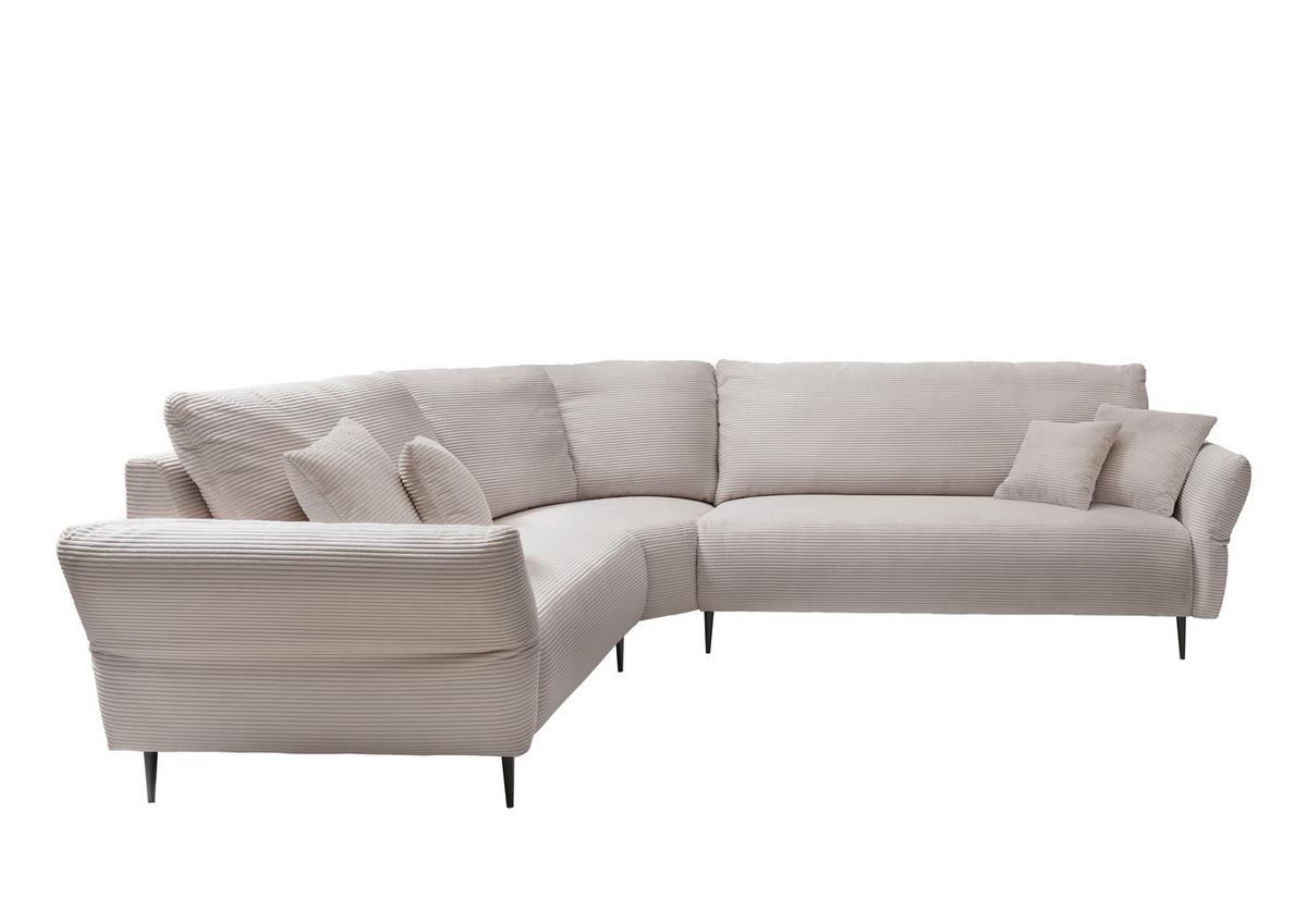 Ecksofa Vanilla Beige S: 256x256 cm - Beige/Schwarz, Design, Textil (256/256cm) - Livetastic