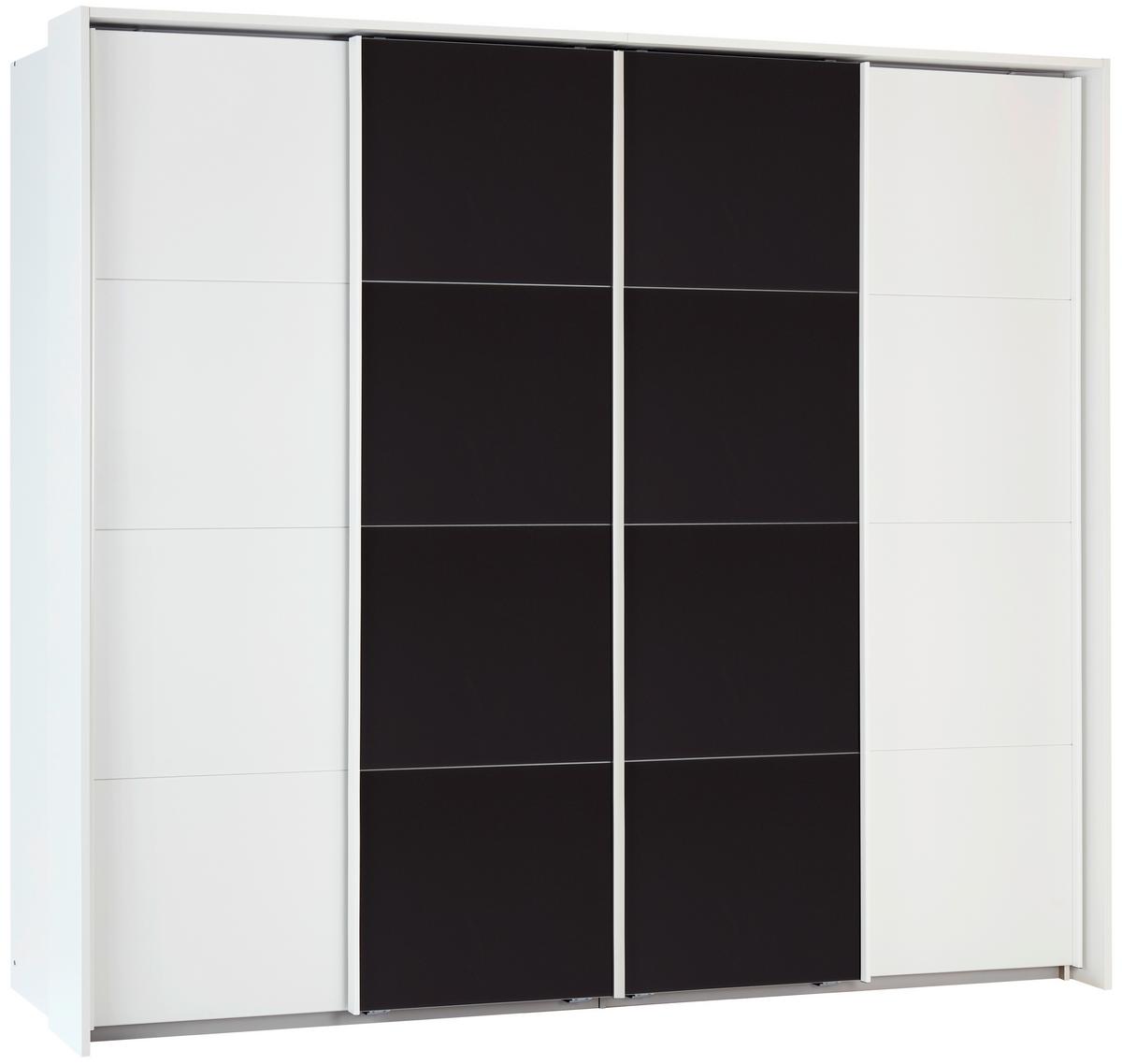 Skriňa s pos. dverami BENSHEIM š. 361 cm - biela/tmavosivá, Modern, kov/kompozitné drevo (361/230/62cm) - James Wood