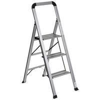 Klapptrittleiter Solid V - Alufarben, Basics, Metall (42/128/5cm) - MID.YOU