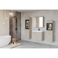Badmöbel-Set 5-tlg. Madrit 120cm Weiß - Kaschmir/Beige, LIFESTYLE, Glas/Keramik (120cm) - P & B