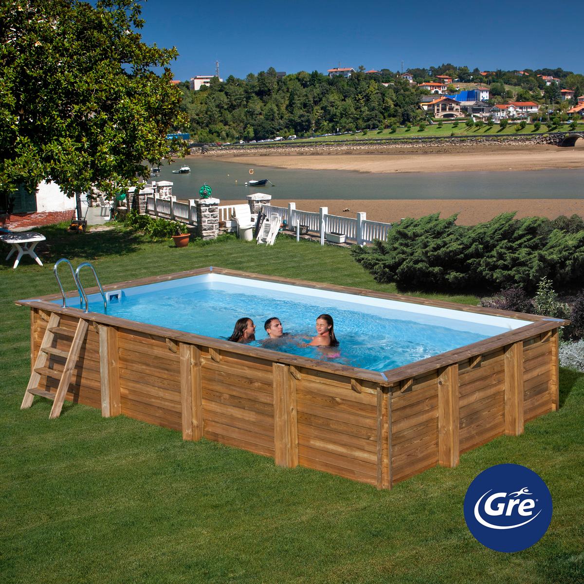 Pool-set Evora - Kieferfarben, KONVENTIONELL, Holz (620/420/133cm) - Gre