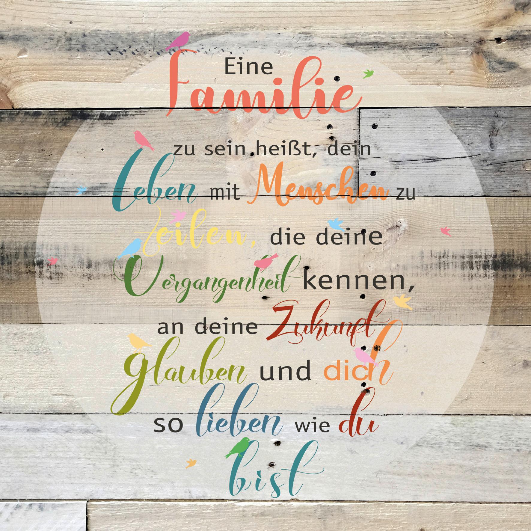 Dekopaneel mit Spruch zum Thema Familie entdecken