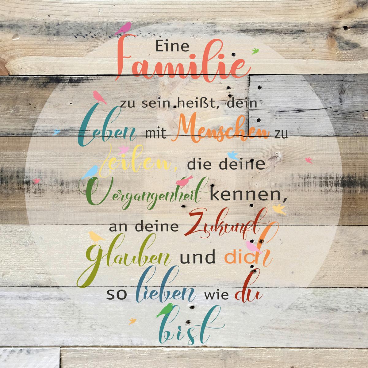Dekopaneel mit Spruch zum Thema Familie entdecken