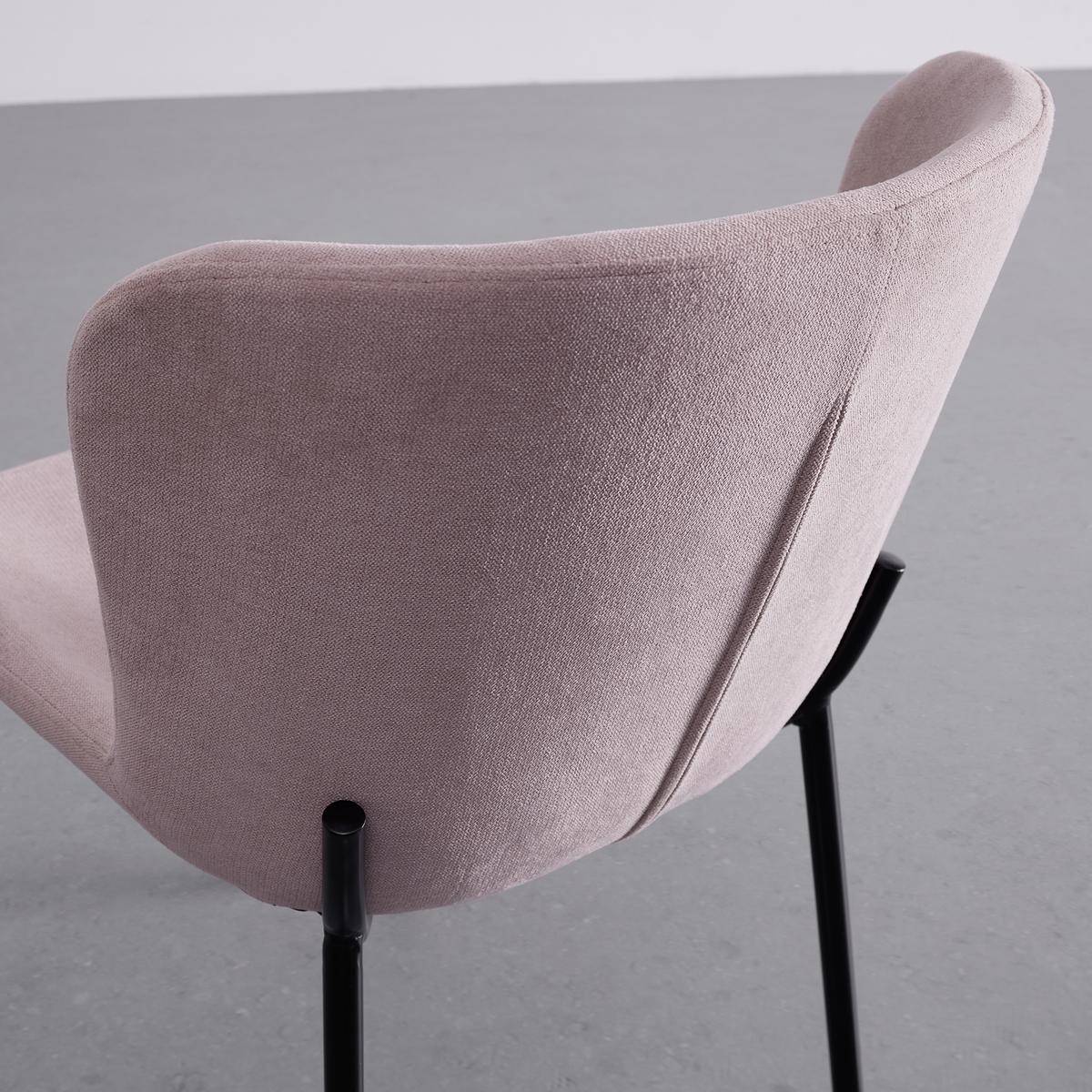 Židle NOEMIE růžová - růžová/černá, Moderní, kov/dřevo (46/79/56cm) - Bessagi Home