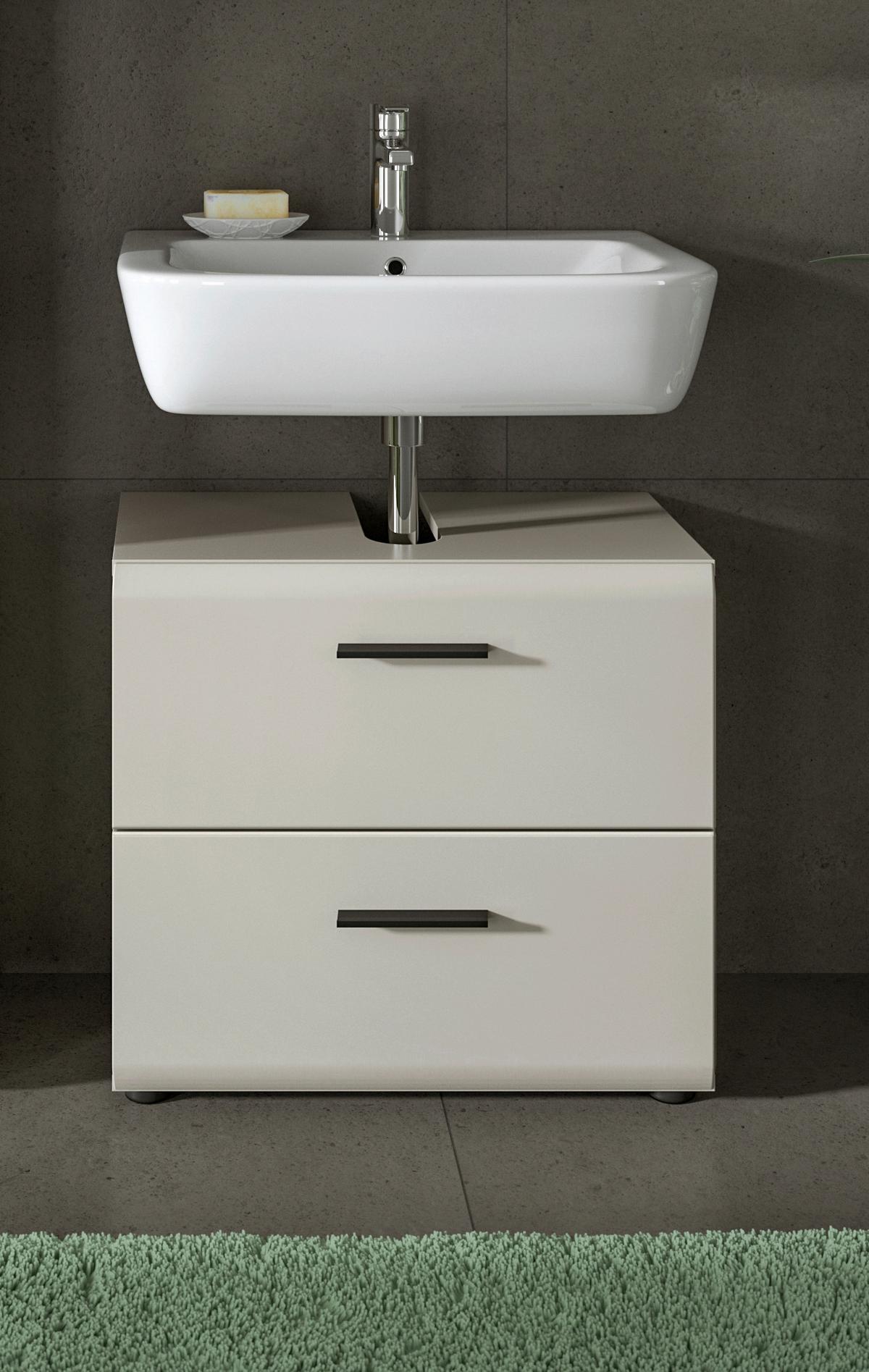 WASCHBECKENUNTERSCHRANK Ice Kaschmir B: 60cm - Kaschmir/Schwarz, Trend, Holzwerkstoff (60/55/30cm) - MID.YOU