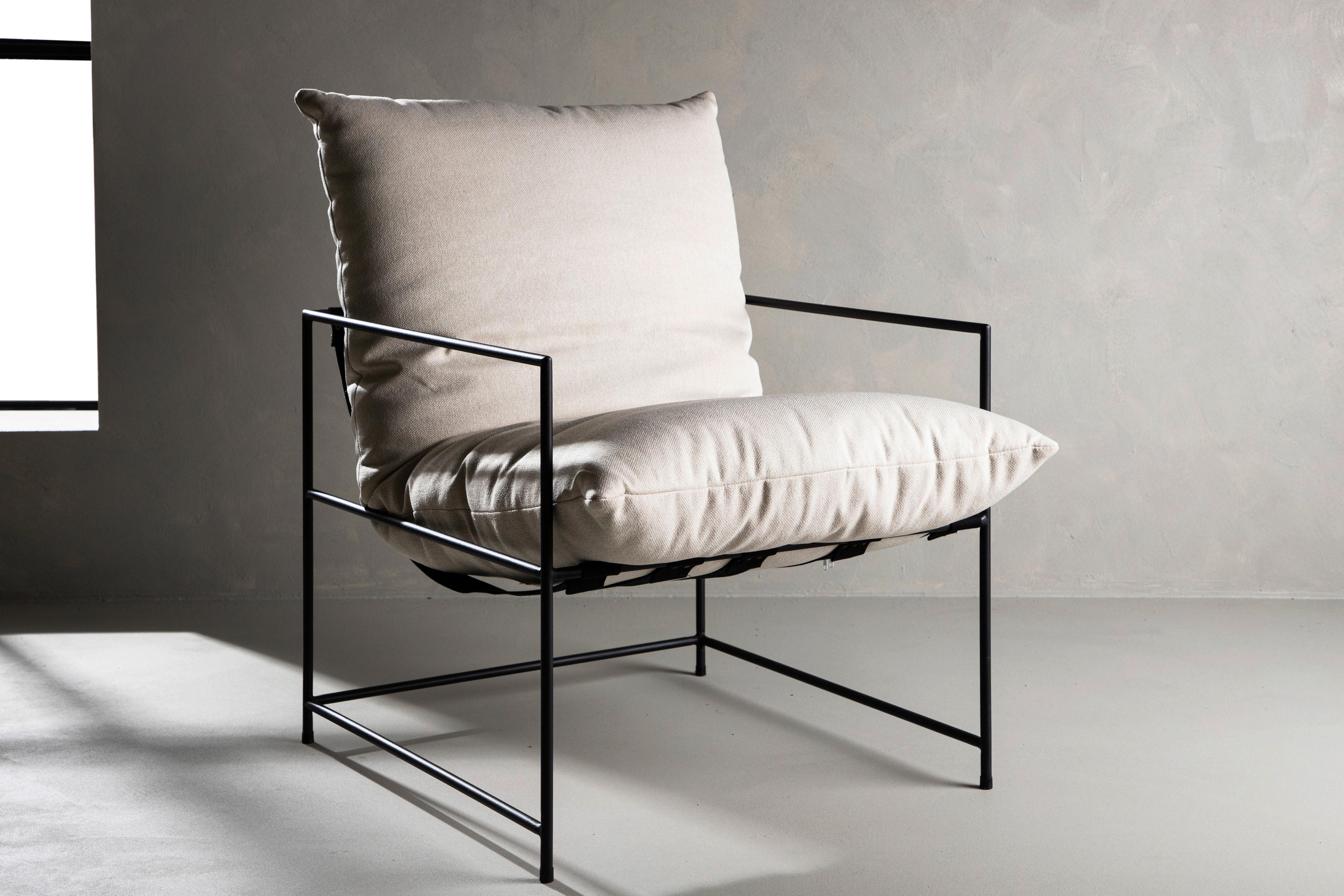 Sessel Sedalia - Weiß, Design, Textil/Metall (68.5/97.5/90cm) - Livetastic
