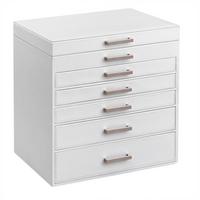 Schmuckkästchen Weiß B: 30,2 cm - Weiß, LIFESTYLE, Holzwerkstoff/Kunststoff (30,2/31,4/21cm)