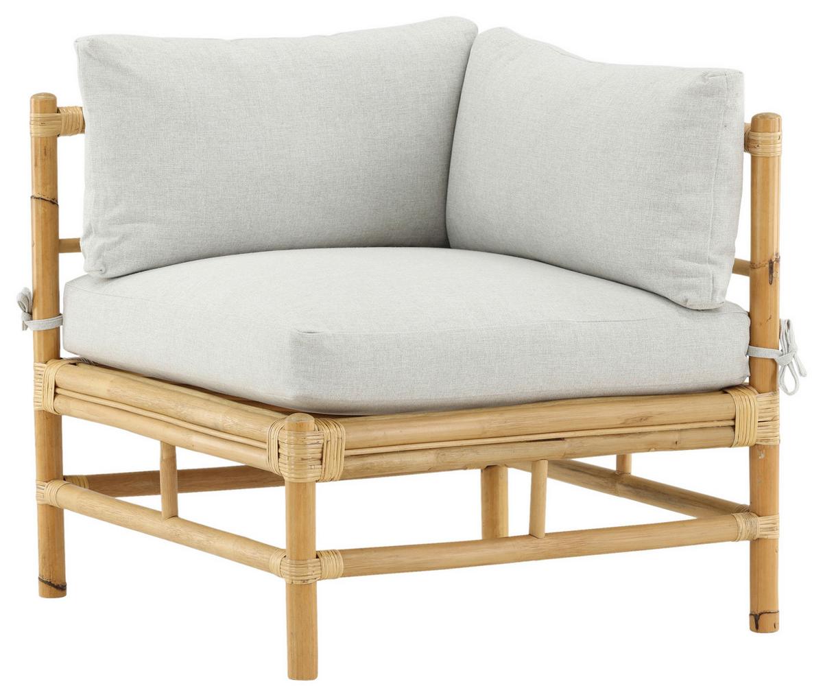 Loungeeckteil Cane - Hellbraun, KONVENTIONELL, Holz/Textil (75/70/74cm) - Gardenson