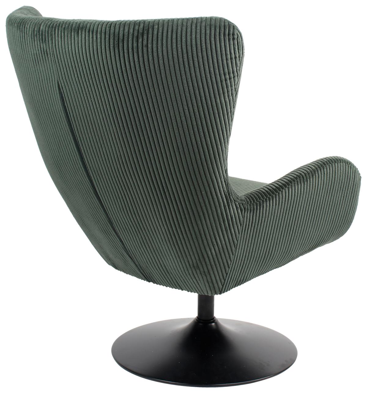 Kreslo Shiba otočné zelený menčester - čierna/zelená, Modern, kov/textil (76/99/87cm) - Mömax
