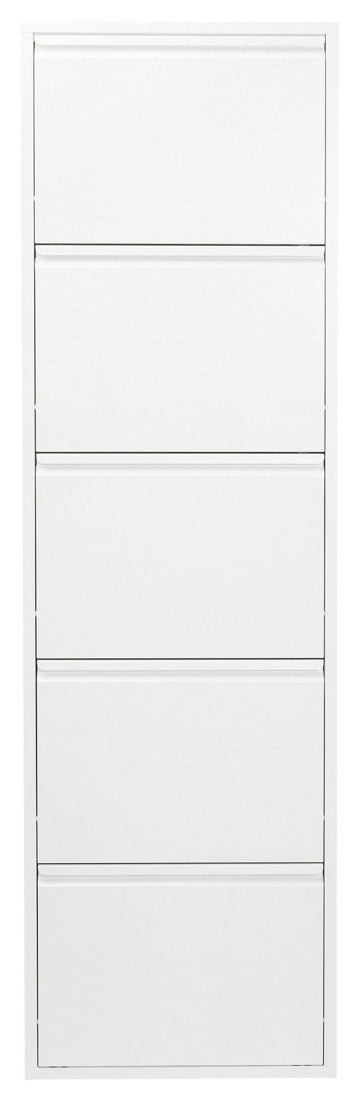 Schuhkipper Caruso 5 Klappen Weiß B: 50 cm - Weiß, Basics, Metall (50/170/15cm) - Kare-Design