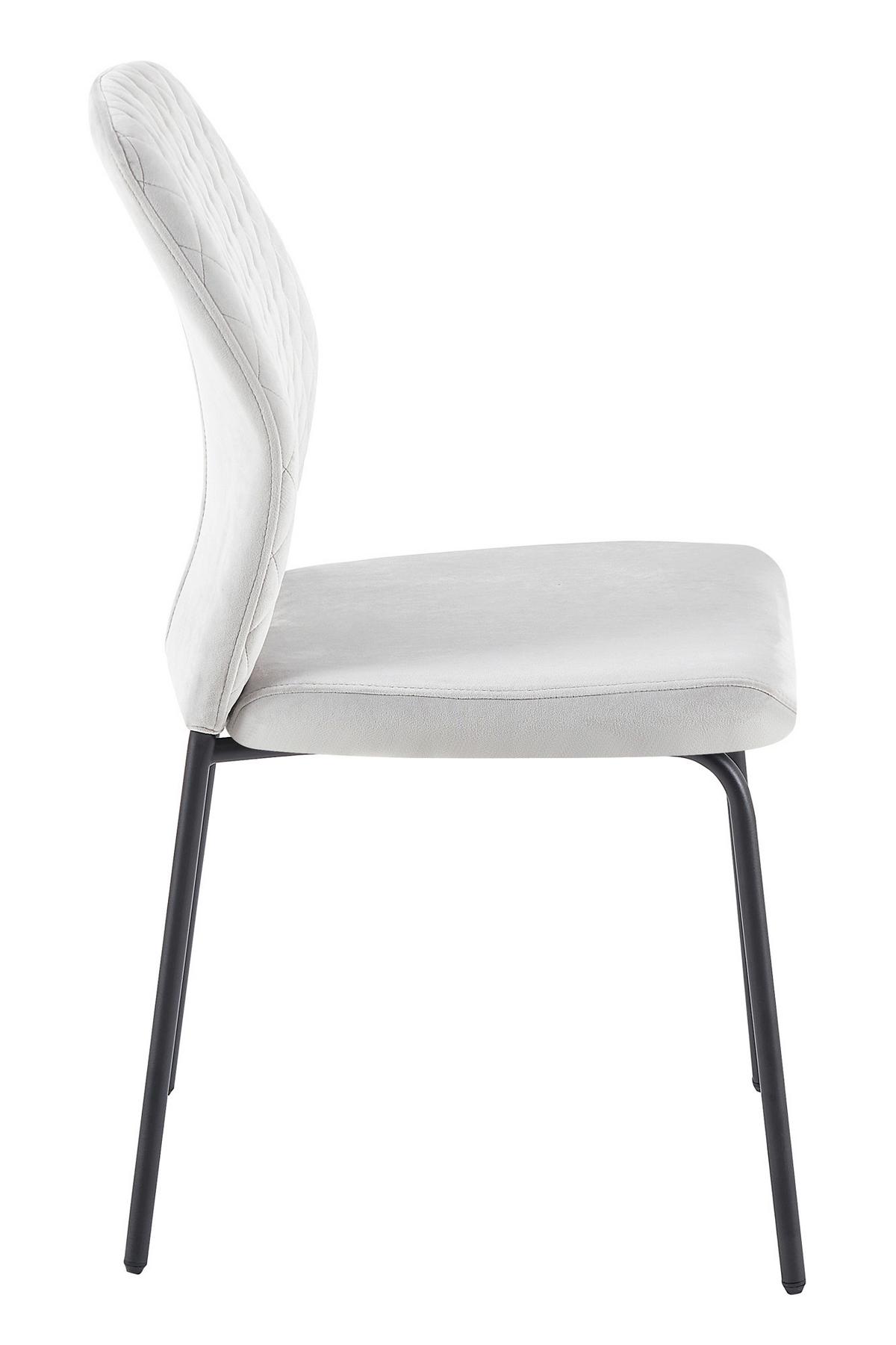 Stuhl-set Hellgrau B: 46,5 Cm - Hellgrau/Schwarz, MODERN, Textil/Metall (46,5/92/56,5cm) - Livetastic