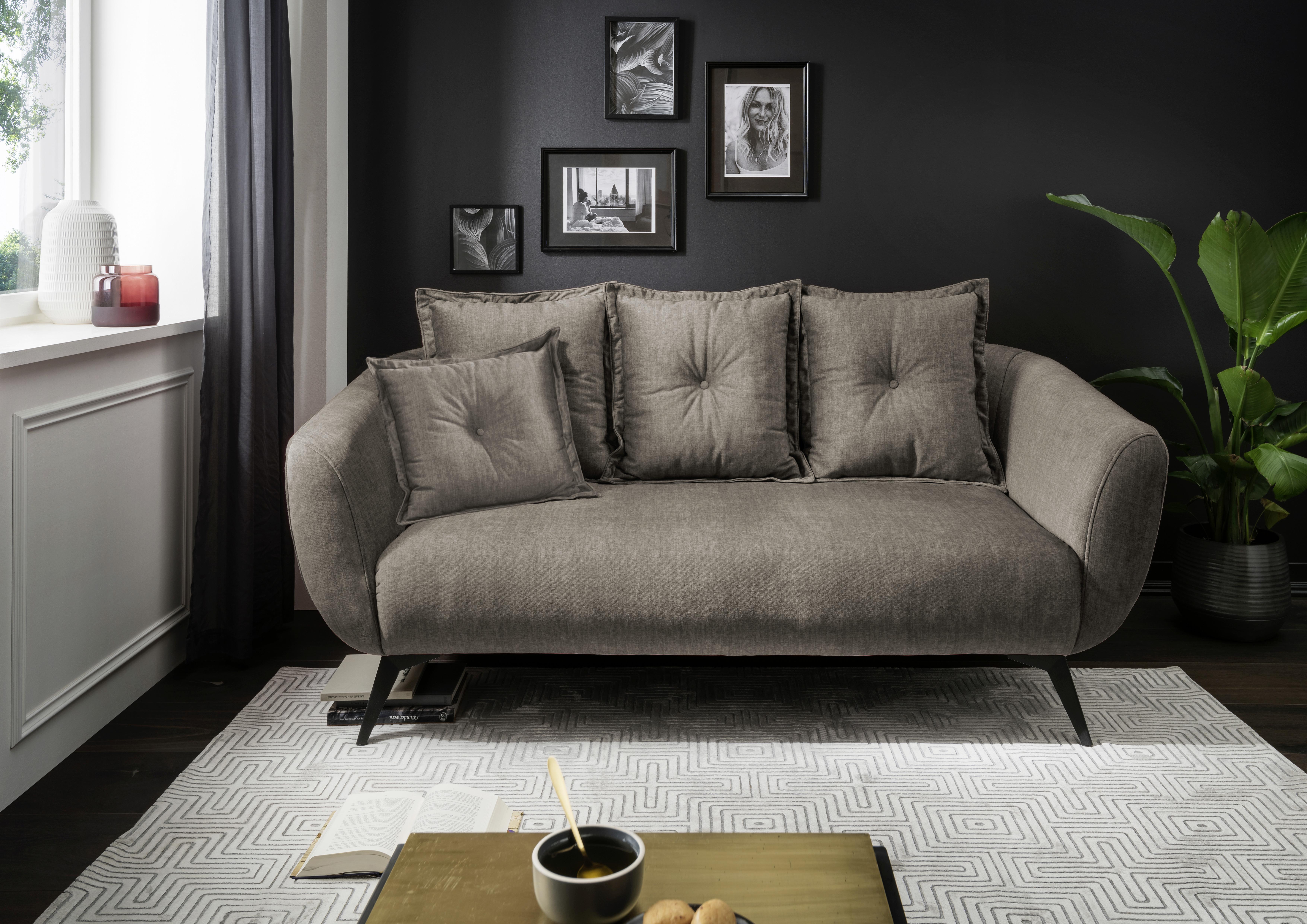2,5-Sitzer-Sofa Baggio mit Kissen Braun - Schwarz/Braun, MODERN, Holz/Textil (196/94/103cm) - Livetastic