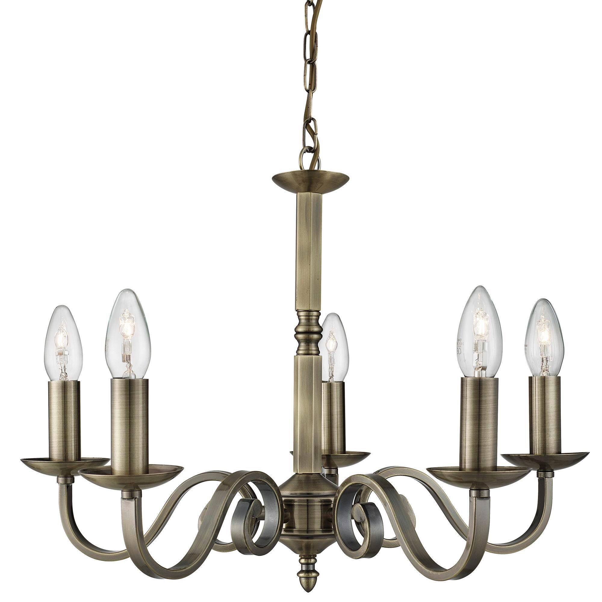 Kronleuchter 1505-5ab Richmond - Messingfarben, Design, Metall (52/94cm)