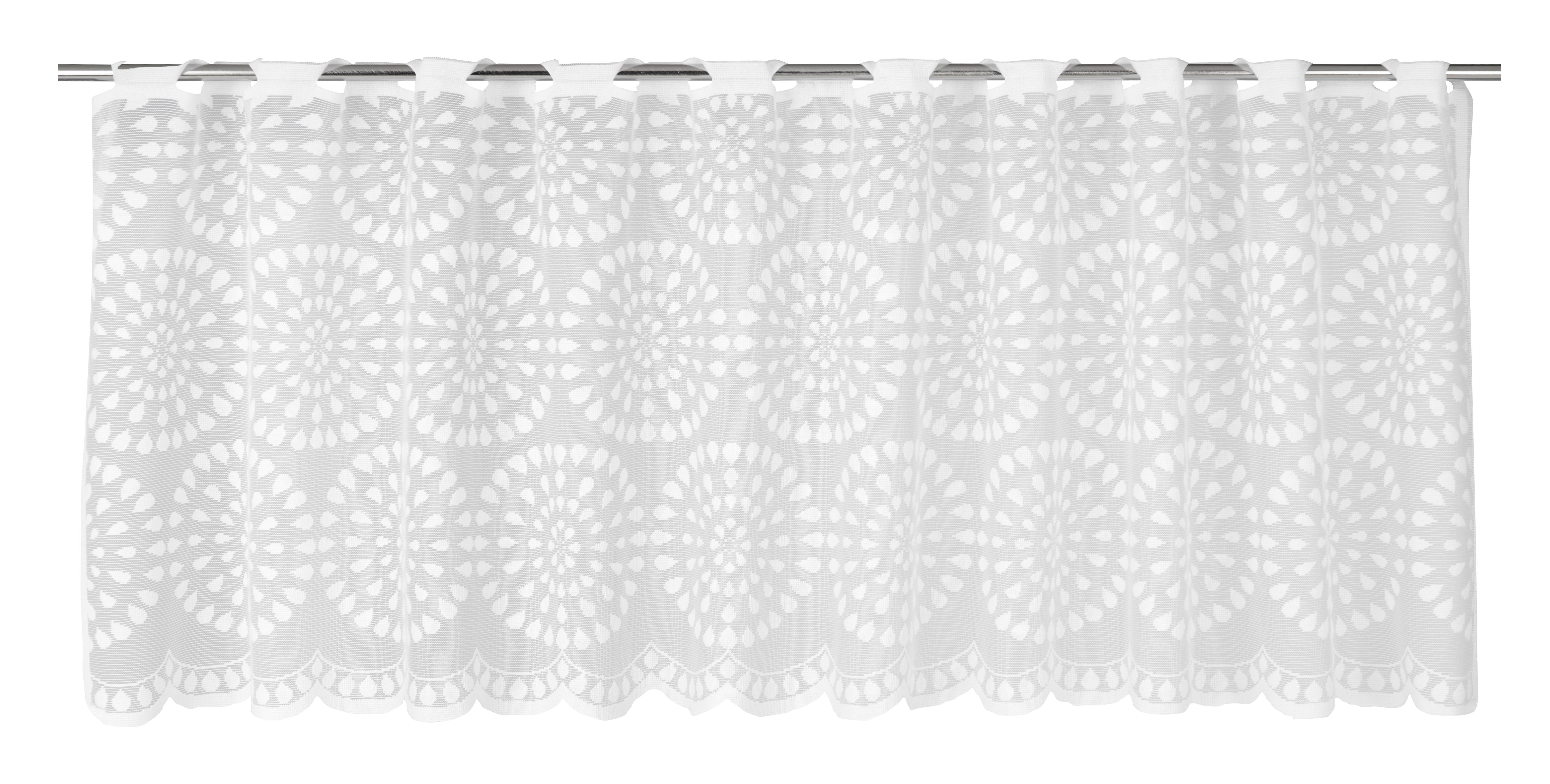 Krátka Záclona Circles,150/45cm, Biela - biela, Romantický / Vidiecky, textil (150/45cm) - Modern Living