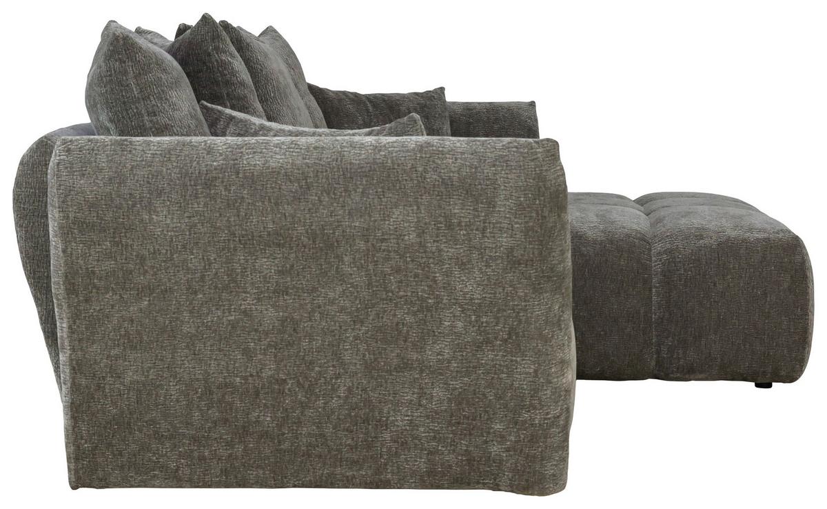Univerzálna sedačka CAMMELLIO, tmavosivá ženilka, 7 vankúšov - čierna/tmavosivá, Modern, textil (296/189cm) - Mömax