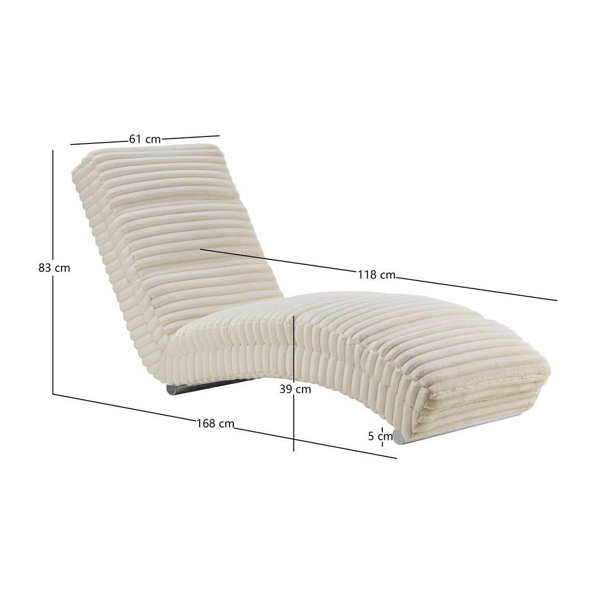 Relaxliege Chaiselongue, Beige B: 170 Cm - Chromfarben/Beige, MODERN, Textil (170/82/60cm) - Livetastic