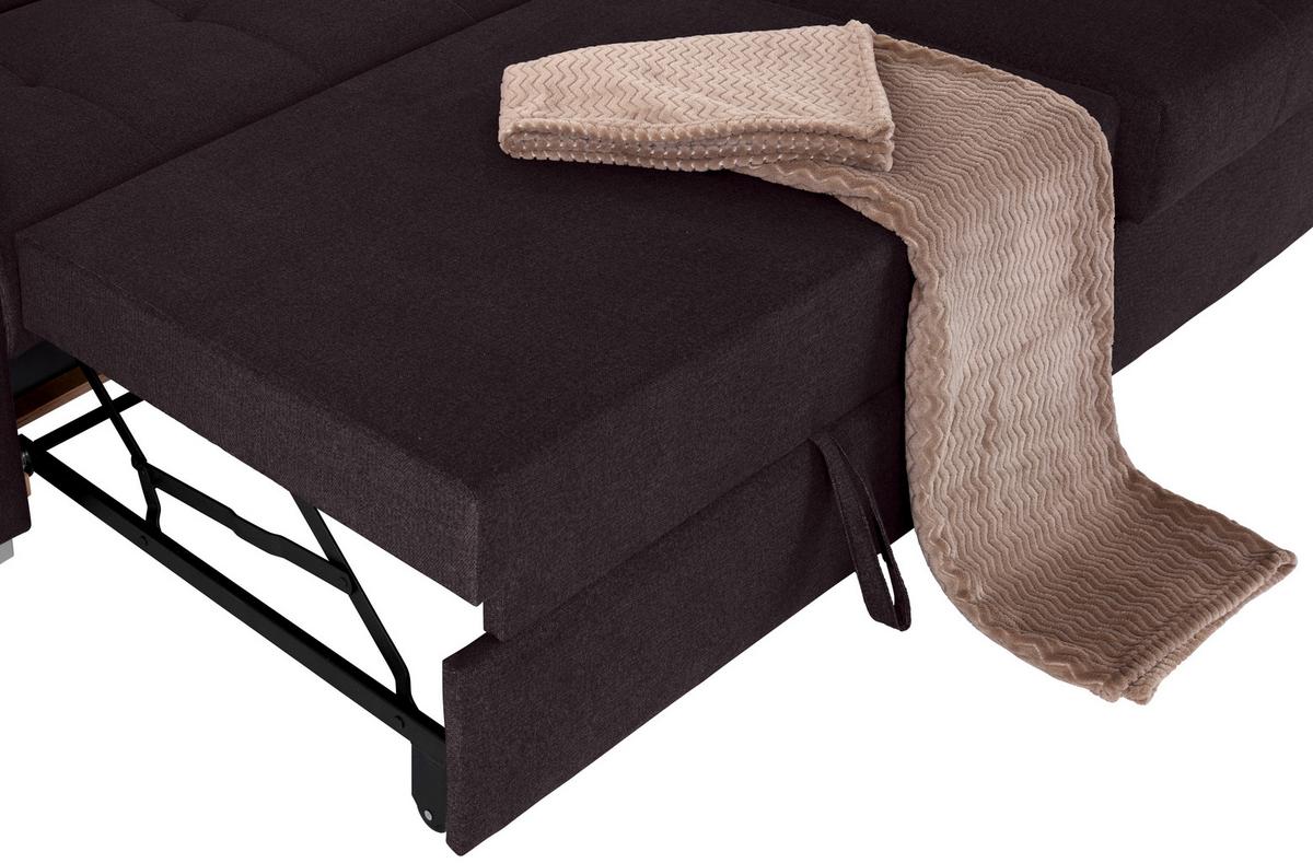 Ecksofa Mit Bettkasten Perry Aubergine 292x183 Cm - Silberfarben/Aubergine, Design, Textil (292/183cm) - Livetastic