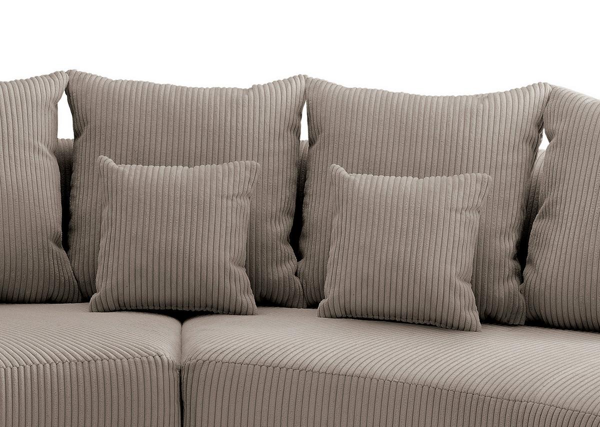 Wohnlandschaft Limoncello Graubraun S: 160/300 Cm - Graubraun/Schwarz, Design, Textil (160/300cm) - Livetastic