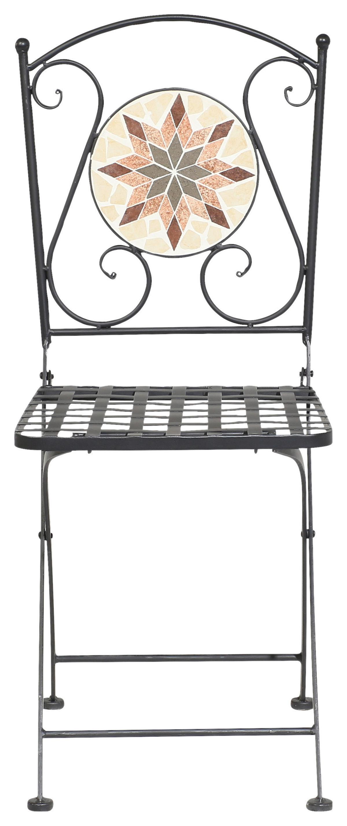 Klappsessel Stella Metall/Keramik - Multicolor/Schwarz, MODERN, Keramik/Metall (39/89,5/49,5cm) - Siena Garden