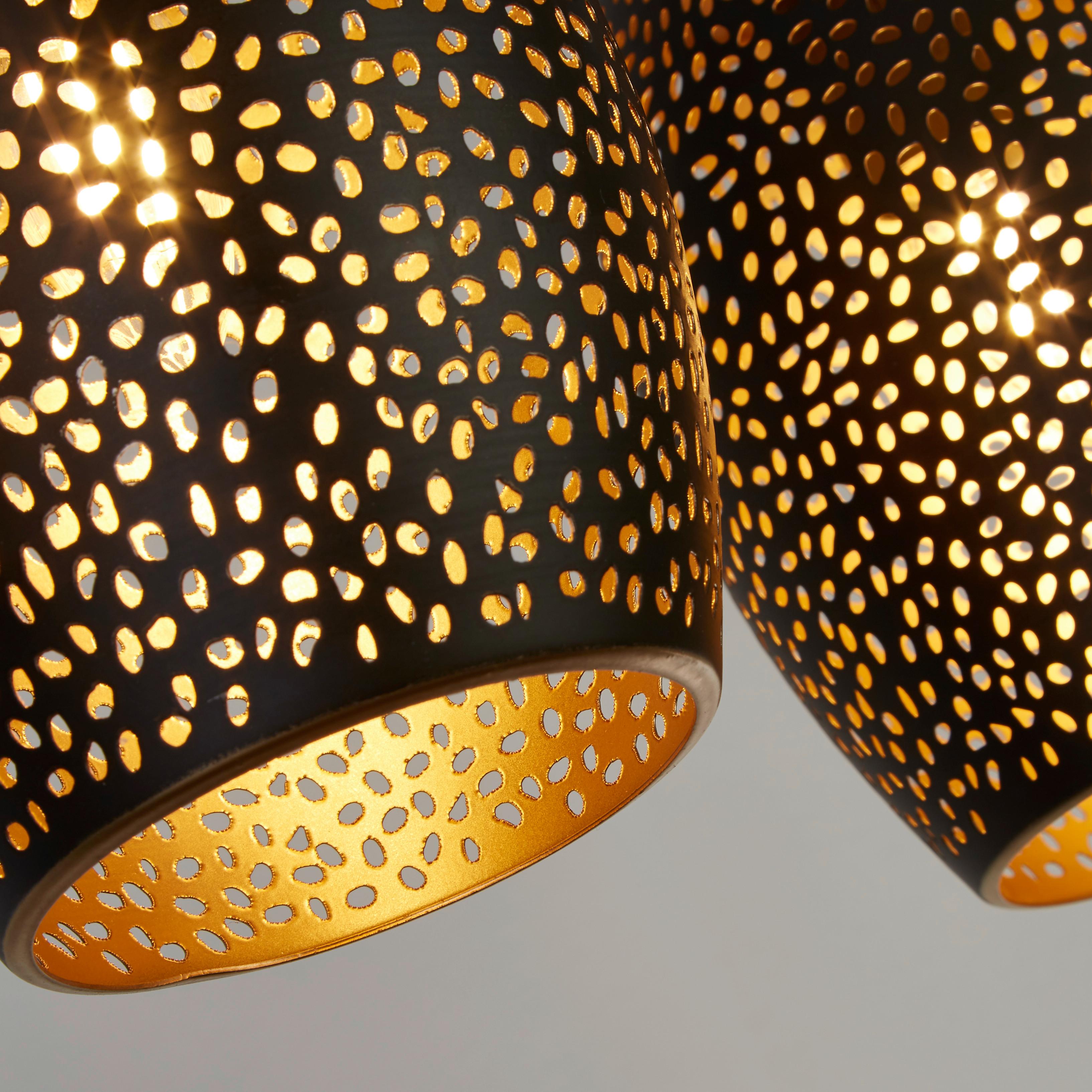 Hängeleuchte 19231-4bgo Laser - Goldfarben/Schwarz, Design, Metall (90/120/15cm)