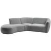 Ecksofa Jesi Silberfarben S: 182x276 cm - Silberfarben/Schwarz, MODERN, Textil (182/276cm) - Livetastic