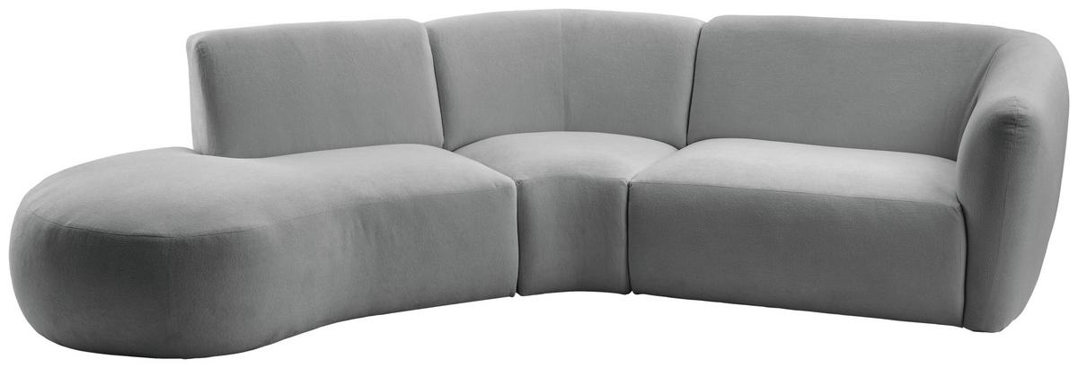 Ecksofa Jesi Silberfarben S: 182x276 Cm - Silberfarben/Schwarz, MODERN, Textil (182/276cm) - Livetastic