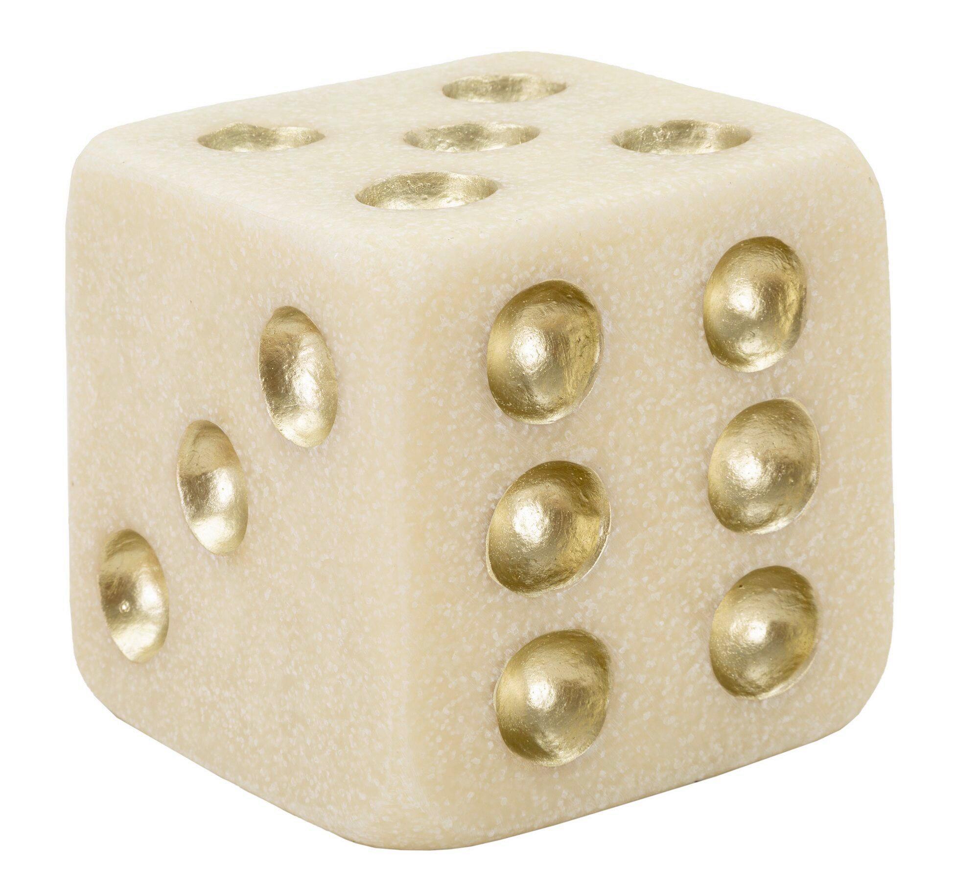 Skulptur Kunststoff, Weiß/Gold