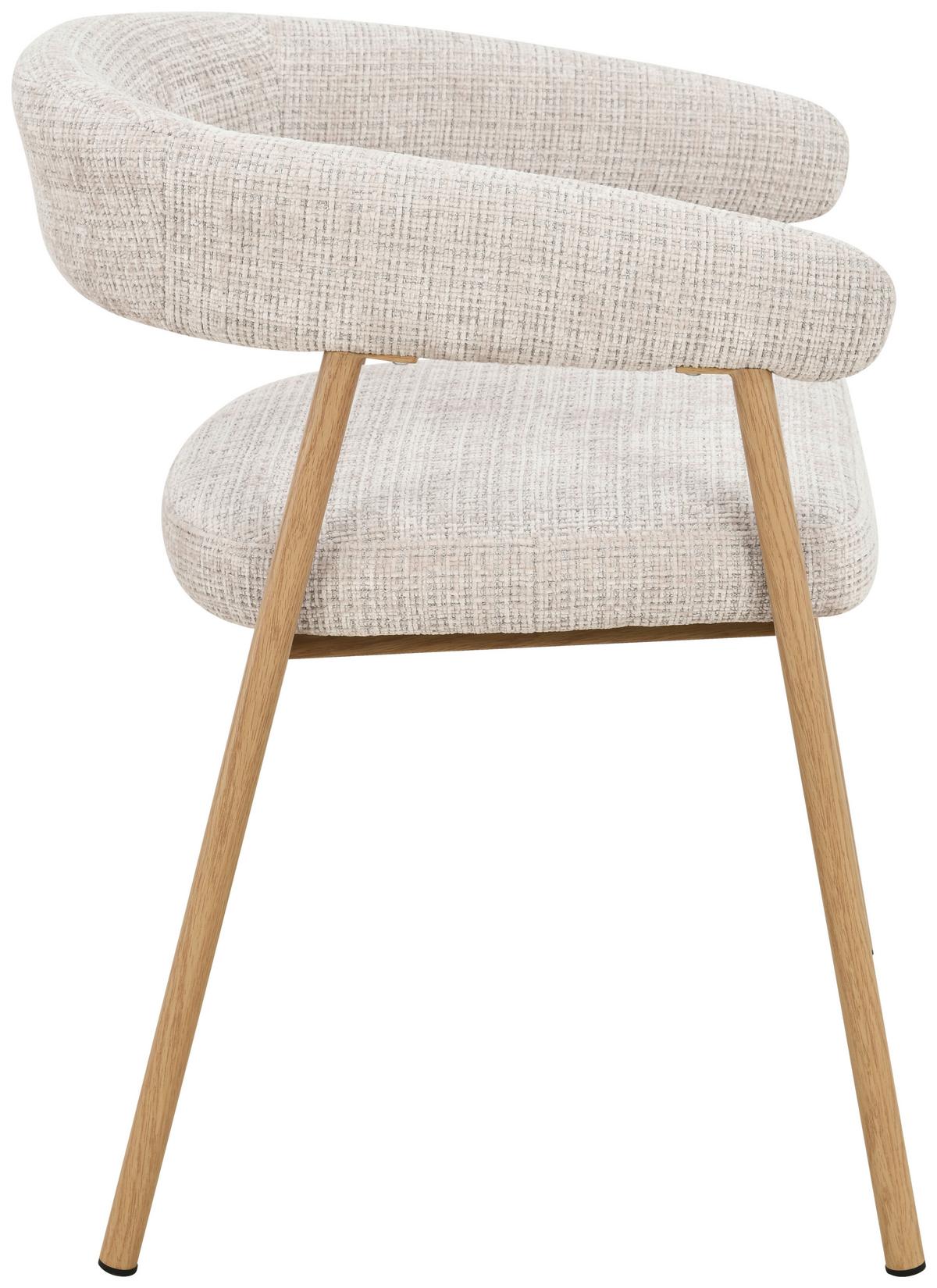Armlehnstuhl Flora Eichefarben/Beige B: 56 cm - Eichefarben/Beige, MODERN, Holz/Textil (56cm) - Livetastic