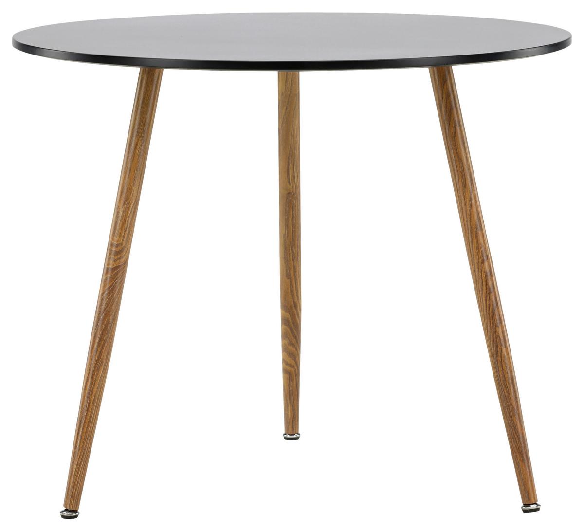 Esstisch Polar - Hellbraun/Schwarz, Design, Holzwerkstoff/Metall (90/90/75cm) - Livetastic