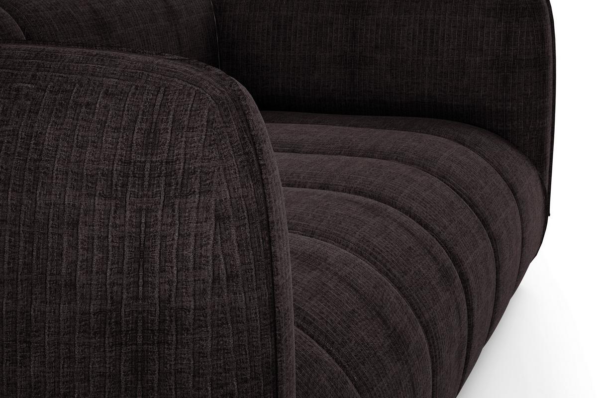 Sofa Laos Braun/schwarz, 240 Cm - Schwarz/Braun, Design, Textil (240/80/95cm) - MID.YOU