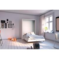 Schrankbett mit Lattenrost 140x200 cm Juist Weiß - Alufarben/Weiß, KONVENTIONELL, Holz/Holzwerkstoff (140/200cm) - MID.YOU