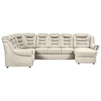 Wohnlandschaft Boston Creme Chenille - Creme/Schwarz, KONVENTIONELL, Textil (216/333/165cm) - Livetastic